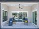 Covered patio with comfortable seating provides seamless transition to outdoor living, overlooking the pool and backyard at 601 Green Briar Blvd, Altamonte Springs, FL 32714