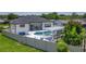 Aerial view of the pool and patio area highlighting its outdoor kitchen at 601 Green Briar Blvd, Altamonte Springs, FL 32714
