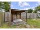 Wooden storage shed in the backyard at 896 Satin Leaf Cir, Ocoee, FL 34761