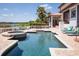 Inviting pool and spa area with a brick patio, perfect for outdoor relaxation and entertainment at 9724 Chestnut Ridge Dr, Windermere, FL 34786