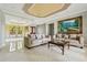 Elegant living room featuring stylish sofas, a center table, and decorative ceilings at 9736 Hatton Cir, Orlando, FL 32832