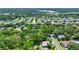 Overhead view of a quiet neighborhood with mature trees and well-maintained lawns at 1608 Victoria Way, Winter Garden, FL 34787