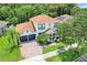 Stunning aerial view of a two-story home with a well-maintained yard and ample parking space at 10252 Kristen Park Dr, Orlando, FL 32832
