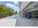 Spacious covered patio area with a dining set and a view of the pool and backyard at 108 Stanton Estates Cir, Winter Garden, FL 34787
