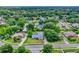 An elevated aerial view of a residential neighborhood showcasing mature trees and landscaped properties at 1390 Yellow Pine Ct, Winter Springs, FL 32708