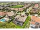 Aerial view of a neighborhood with lush green lawns, mature trees, and a variety of home styles at 16761 Broadwater Ave, Winter Garden, FL 34787
