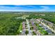 An aerial view of a neighborhood featuring mature landscaping and nearby woods and a pond at 309 Black Springs Ln, Winter Garden, FL 34787