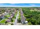 An aerial view of a lush neighborhood with mature trees, green lawns, and well-maintained homes at 309 Black Springs Ln, Winter Garden, FL 34787