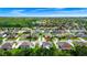 Aerial view of a neighborhood with mature trees, green lawns, and well-maintained homes at 309 Black Springs Ln, Winter Garden, FL 34787