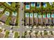 An aerial view of the neighborhood highlighting luxurious houses and private pools at 341 Burma St, Kissimmee, FL 34747