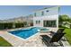 Backyard pool and spa, complete with lounge chairs and a landscaped yard, creating a private oasis at 341 Burma St, Kissimmee, FL 34747