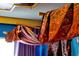 A decorative cloth canopy is fixed to the ceiling. The cloth is red and patterned at 3860 Sonoma Blvd, Kissimmee, FL 34741