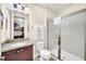 Bathroom featuring a single vanity, toilet, and standing shower at 640 Lasso Dr, Kissimmee, FL 34747