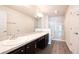 Bathroom featuring double sinks, shower, and vanity at 15476 Sw 34Th Court Rd, Ocala, FL 34473