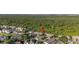Aerial view showing townhomes with a backdrop of lush forestry in a well-maintained community at 2346 Silver Palm Dr, Kissimmee, FL 34747