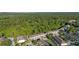 Aerial view showcases a row of townhomes backing onto a dense green forest, marked by a location pin at 2346 Silver Palm Dr, Kissimmee, FL 34747