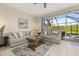 Comfortable living room with plush seating and a view of the screened lanai at 2346 Silver Palm Dr, Kissimmee, FL 34747