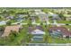 Aerial view of a residential neighborhood featuring well-maintained homes and landscaping at 2445 Ravendale Ct, Kissimmee, FL 34758