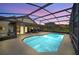 A screened in pool area offering a relaxing space for recreation and leisure at dusk at 2445 Ravendale Ct, Kissimmee, FL 34758
