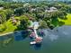 Scenic aerial view of the community featuring a pool, dock, and lake access at 2945 Lake Pineloch Blvd # 18-26, Orlando, FL 32806