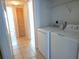 Convenient laundry area with a washer and dryer hookups and extra storage in the hallway at 3157 Britannia Blvd # B, Kissimmee, FL 34747