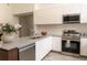 Contemporary kitchen featuring a kitchen island, stainless steel appliances, and modern design at 346 Bowfin Ct, Kissimmee, FL 34759