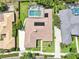 A home with a large pool is visible in this beautiful aerial view at 356 N Spaulding Cv, Lake Mary, FL 32746