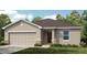 Charming single-story home featuring a neutral color palette, attached garage, and well-maintained front lawn at 4742 Yellow Elder Way, Kissimmee, FL 34758