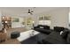 Living room with a large sectional sofa, sliding door, and lots of windows at 5210 Poinsetta Ave, Winter Park, FL 32792
