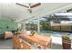 Pool patio featuring dining furniture with screened-in view of pool and backyard at 645 Peachwood Dr, Altamonte Springs, FL 32714