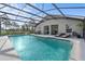 Screened-in pool with lounge chairs and patio furniture offers relaxing outdoor living at 6975 Maverick Trl, St Cloud, FL 34771