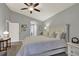 Spacious bedroom with white trim, vaulted ceiling, and carpeted floor at 722 Ridgewood Way, Winter Springs, FL 32708