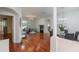 Open living space with hardwood floors, fireplace, and dining area at 920 Cool Springs Cir, Ocoee, FL 34761