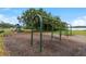 Community playground with swings, slides, and a climbing structure set on a mulch surface with mature trees at 920 Cool Springs Cir, Ocoee, FL 34761