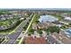 Aerial view showcasing luxury homes, a tranquil lake, and lush landscaping in an upscale residential community at 970 Golden Bear Dr, Reunion, FL 34747