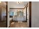Spacious bathroom features double vanity, garden tub, glass enclosed shower and dark wood trim at 970 Golden Bear Dr, Reunion, FL 34747