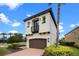 Gorgeous two-story home featuring a private balcony, well manicured landscaping, and a two car garage at 970 Golden Bear Dr, Reunion, FL 34747