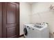 Laundry area with modern washing machine and dryer, and white wall shelving at 970 Golden Bear Dr, Reunion, FL 34747