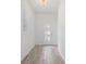 Bright entryway with wood-look tile flooring, a modern light fixture, and a glass-paneled front door at 12009 Walmsley Aly, Winter Garden, FL 34787