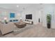 Bright living room with hardwood floors, neutral furniture, and modern decor throughout at 12009 Walmsley Aly, Winter Garden, FL 34787
