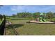 Community playground is fenced and has activities for to enjoy outdoor time at 12009 Walmsley Aly, Winter Garden, FL 34787