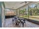Screened patio with seating, overlooking a serene backyard at 14205 Conifer Dr, Orlando, FL 32832