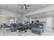 Spacious living room with open floor plan views of the kitchen and dining area, complete with modern furnishings at 16768 Sanctuary Dr, Winter Garden, FL 34787