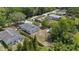 Aerial view of home in a quiet neighborhood at 215 Bradbury Ave, Oak Hill, FL 32759