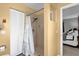 Tiled shower and closet in this spacious bathroom at 2344 Whispering Maple Dr., Orlando, FL 32837