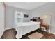 Bright bedroom with hardwood floors, minimalist decor, and natural light at 2401 Mayer St, Orlando, FL 32806