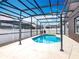 Enjoy this fenced pool area with a screened-in enclosure and concrete decking for sunbathing and relaxation at 348 Sigmund Loop, Davenport, FL 33837