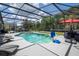 Inviting screened-in pool with outdoor kitchen and lounging area offers a perfect backyard retreat at 6917 Roman Ct, Clermont, FL 34714