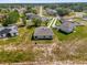 Aerial view of a neighborhood featuring lush landscaping and green spaces in the community at 123 Zinnia W Ln, Poinciana, FL 34759
