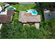 Aerial view of a home with a private pool and a spacious backyard at 1529 Ensenada Dr, Orlando, FL 32825